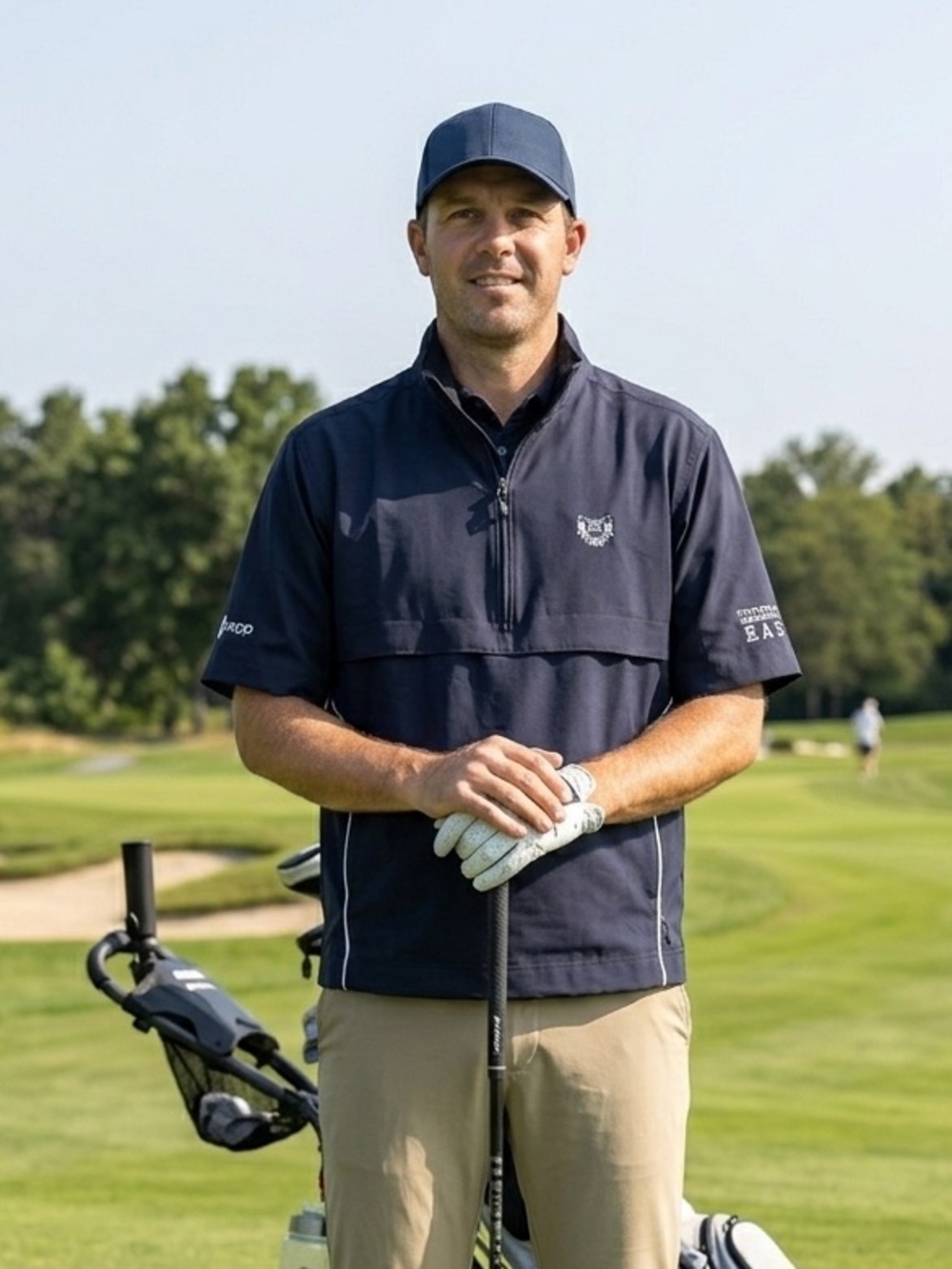 Cutter & Buck Navy Short-Sleeve Lightweight Golf Pullover size medium